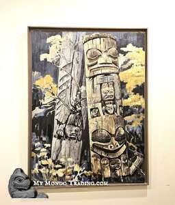Haida Totem Poles by Nell Mary Bradshaw Original Oil on Board - SOLD 