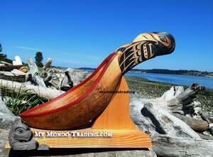 Cedar Raven Feast Ladle, superb quality by Kwakiutl artist Simon James