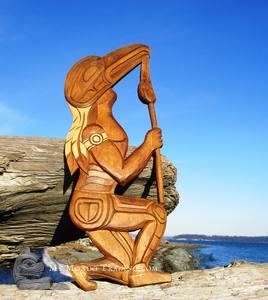 Beautiful Raven Dancer Art carving by Alan Natrall