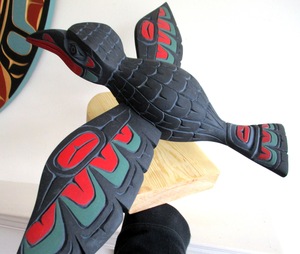 3D BABY Raven Sculpture on stand by Alfred Robertson