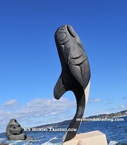Gorgeous Orca sculpture by Bear (Doug) Horne, Tsawout Nation - SOLD 