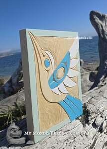 Hummingbird, hand carved by Indigenous artist Bear (Doug) Horne - SOLD