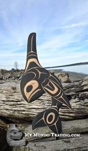 Orca calf, 28" hand carved and authentic, cedar, by Bear (Doug) Horne - SOLD