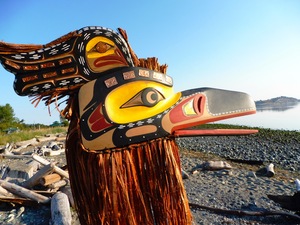 Large Raven Mask by the Kwakiutl Master carver David Mungo Knox