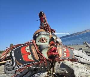 Large, 31" cedar Killer Whale Man Mask by Hereditary Chief David Mungo Knox