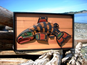 4 ft Diving Salmon by George Hunt Jr.