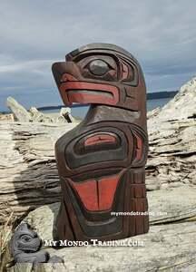Eagle, hand carved Kwakiutl art, by late artist Gino Seward