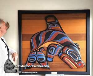 53" x 48" (!!!) Killer Whale, superb quality work by John Livingston (1951-2019) 