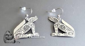 Sterling Silver WOLF Earrings by Kwakiutl artist Kolten Khasalus Grant