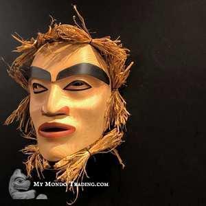 Cedar Bark Harvester Portrait Mask by Kolten Khasalus Grant - SOLD