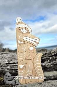 Spirit Wolf, beautiful 30" red cedar, hand carved by Bear Doug Horne