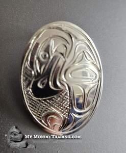 Sterling silver 1 1/4" full body Eagle pendant, by jewelry artist Paddy Seaweed 