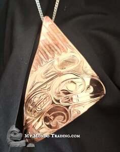 Large copper triangle Eagle pendant by Paddy Seaweed