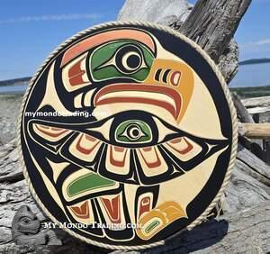 21" circular Eagle on yellow cedar, by Shane Flood Baker - SOLD