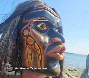 Superb quality 14" Tzonakwa Mask by Indigenous artist Randy Stiglitz, Coast Salish art