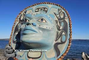 Wolf Moon, hand carved Mask by Randy Stiglitz/Janice Morin