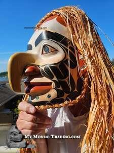 Eagle to Human Portrait Mask, Coast Salish art by Randy Stiglitz, Janice Morin