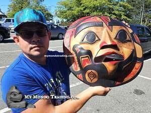 Moon Mask, the importance of fishing, by Gitxsan artist Rupert Jeffrey - SOLD