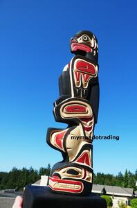 Eagle and Whale model totem pole by Sarah Robertson -SOLD 