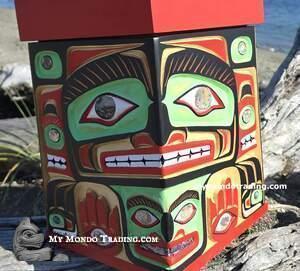 Eagle, Salmon and Bear Feasting, Bentwood Box by Sean Whonnock (see video)