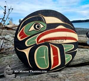 Circular Raven carving, by Shane Flood Baker- SOLD 