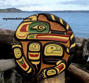 Yellow cedar Wolf round, masterpiece by Shane Flood Baker - SOLD