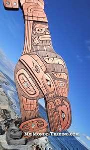 31" Thunderbird, Chief, Killer Whale, Raven, inlaid, hand carved by Silas Coon (video)