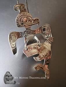 Sterling Thunderbird and Killer Whale pendant, Solomon Seward 