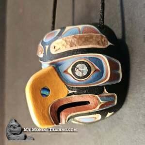 Stunning Eagle pendant, lots of details by Kevin Cranmer, Kwakiutl Nation