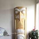 Local Canadian, authentic Indigenous art, yellow cedar totem pole, authentic and signed, Native American Pacific Northwest