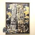 Haida Totem Poles by Nell Mary Bradshaw Original Oil on Board - SOLD 