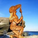 Beautiful Raven Dancer Art carving by Alan Natrall
