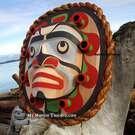 Authentic native North American art, signed, hand carved, cedar mask, direct from artist