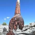 30" large wooden Orca Killer Whale by Nootka artist Brian Bob