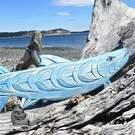 Native American art, hand carved from the Pacific Northwest Coast of Canada, Vancouver Island Indigenous art, wooden art carving