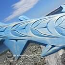 Native American art, hand carved from the Pacific Northwest Coast of Canada, Vancouver Island Indigenous art, wooden art carving