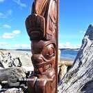 Haida art, Indigenous Native American art, hand carved cedar wooden art, new in our native art Gallery, authentic and signed