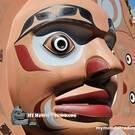 Large Moon Mask, cedar, hand carved, hand painted by Mervyn Child