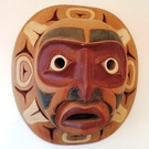 Vintage Cedar Moon Mask by Leighton Antoine