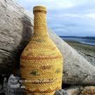 Nootka Basketry woven bottle, unusually large